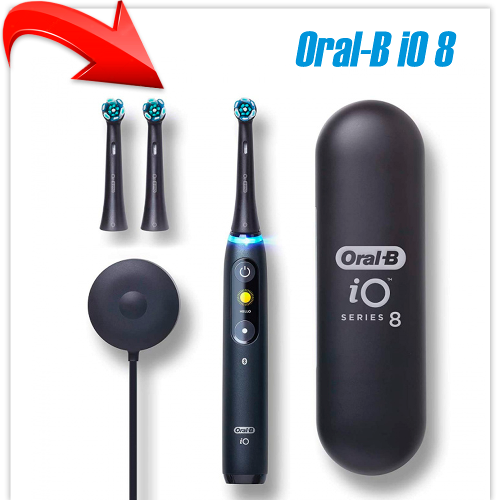 Электрическая зубная щетка Oral-B iO 8 (черный, 3 насадки)