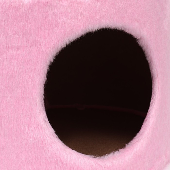 Домик для кошек с когтеточкой круглый, джут, 35 х 35 х 64 см, розовый - фото 6 - id-p204277942