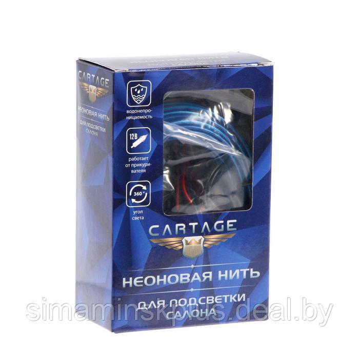 Неоновая нить Cartage для подсветки салона, адаптер питания 12 В, 5 м, синий - фото 5 - id-p204280498