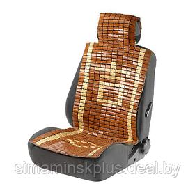 Накидка-массажер TORSO, на сиденье с капюшоном, 43×115 см, бамбук, бежевый