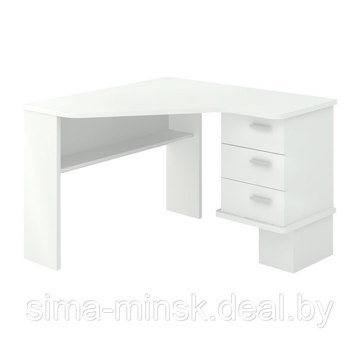 Угловой стол, правый угол, 1150 × 1100 × 780 мм, цвет белый жемчуг - фото 1 - id-p204283490