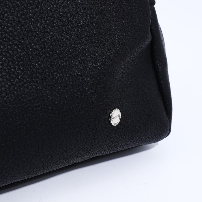 Сумка кросс-боди RICHET на молнии, наружный карман, 2 длинных ремня, цвет чёрный - фото 5 - id-p204281352