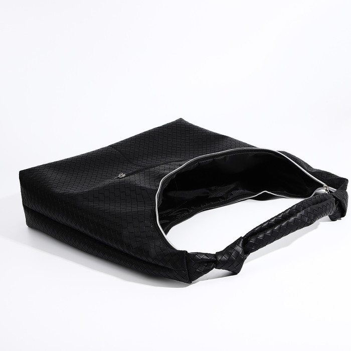 Сумка-шопер, наружный карман, цвет чёрный - фото 5 - id-p204281843