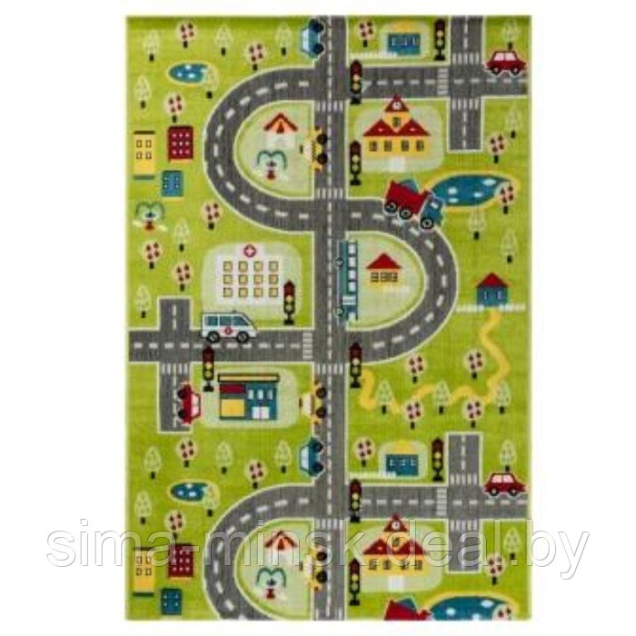 Ковер Play rugs, размер 80x150 см, дизайн D591A GREEN/CREAM - фото 1 - id-p204280318