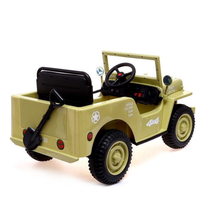 Электромобиль «Джип», кожаное сидение, EVA колеса, цвет зелёный - фото 3 - id-p204283995