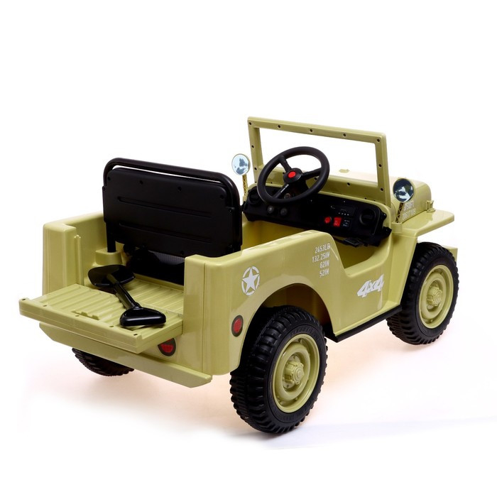 Электромобиль «Джип», кожаное сидение, EVA колеса, цвет зелёный - фото 5 - id-p204283995