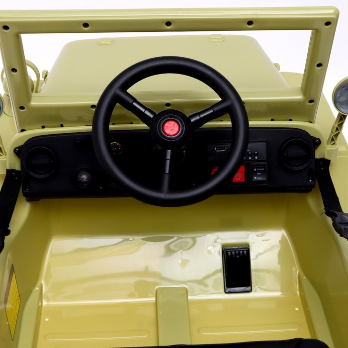 Электромобиль «Джип», кожаное сидение, EVA колеса, цвет зелёный - фото 7 - id-p204283995