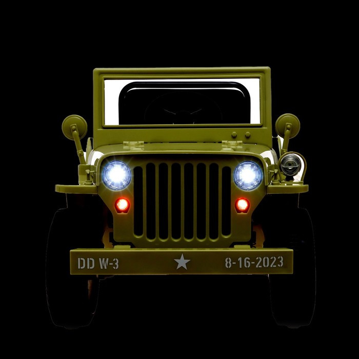 Электромобиль «Джип», кожаное сидение, EVA колеса, цвет зелёный - фото 10 - id-p204283995