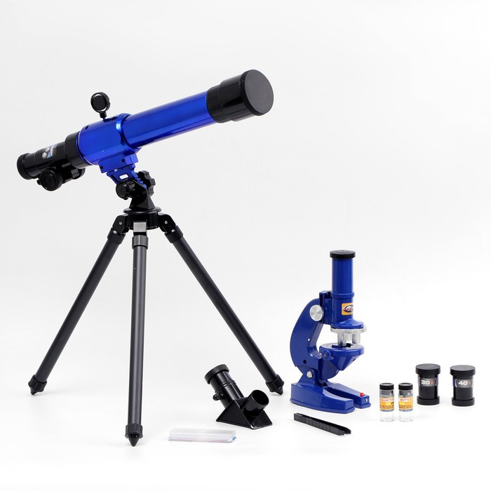Набор обучающий "Опыт": телескоп настольный , сменные линзы 20х/ 30х/ 40х, микроскоп 100х/ 200х/ 450 - фото 1 - id-p204288650