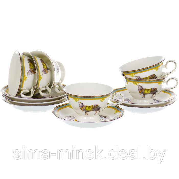 Чайный набор Olaff Jade porcelain, 12 предметов, 200 мл - фото 1 - id-p204287316