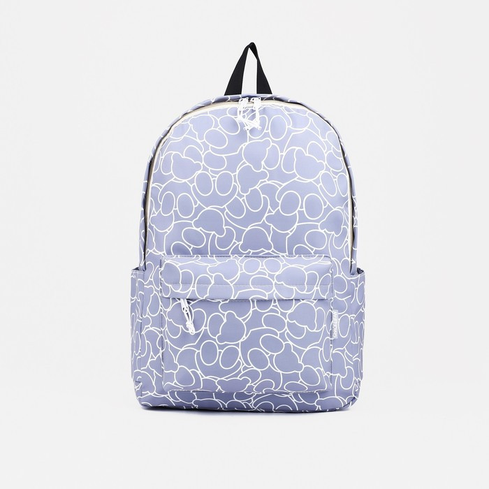 Рюкзак на молнии, 3 наружных кармана, цвет сиреневый - фото 1 - id-p204290367