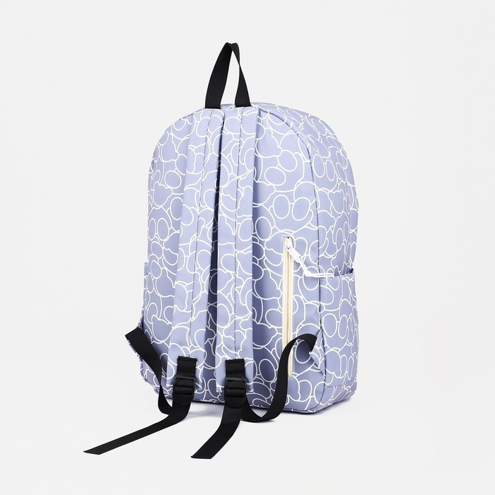Рюкзак на молнии, 3 наружных кармана, цвет сиреневый - фото 2 - id-p204290367