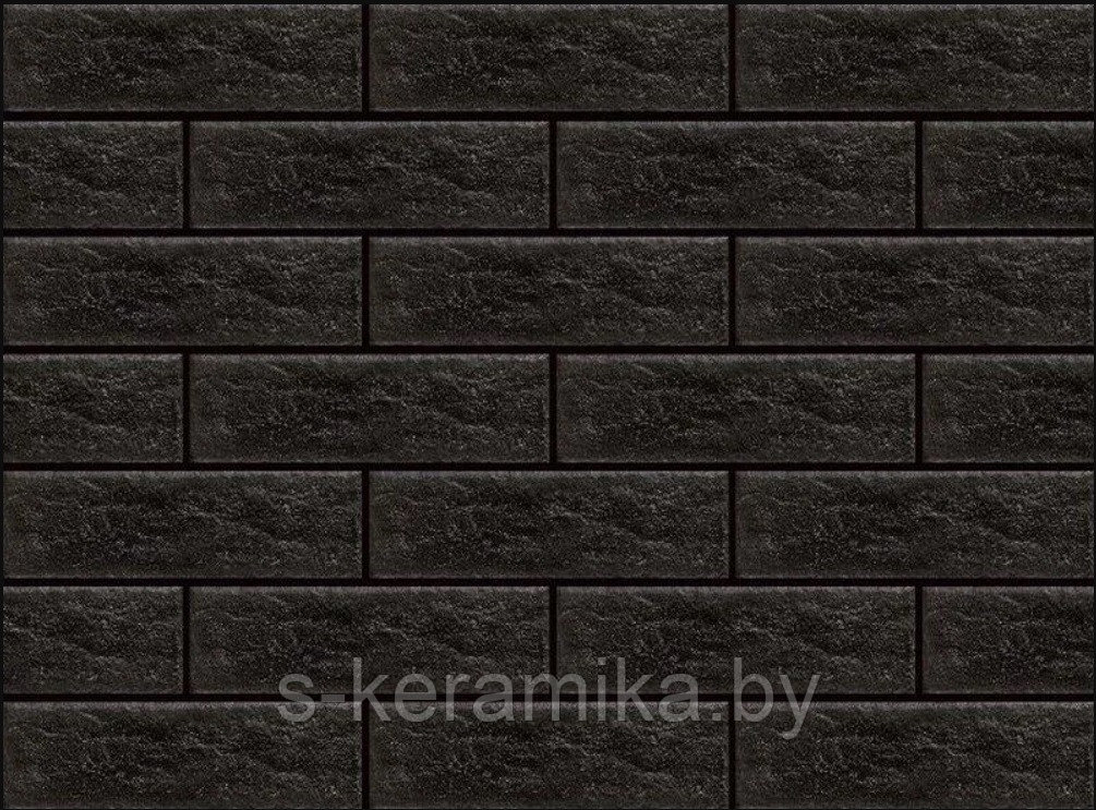 Фасадная клинкерная плитка Paradyz Ceramika Scandiano Nero Elewacja 6.6x24.5 cm