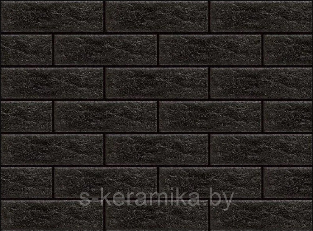 Фасадная клинкерная плитка Paradyz Ceramika Scandiano Nero Elewacja 6.6x24.5 cm