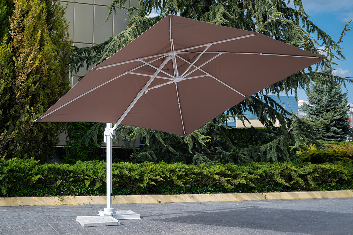 Зонт ВАЛЕНСИЯ, с боковой стойкой, цвет песочный, купол прямоугольный 3*4 м - фото 1 - id-p204291251