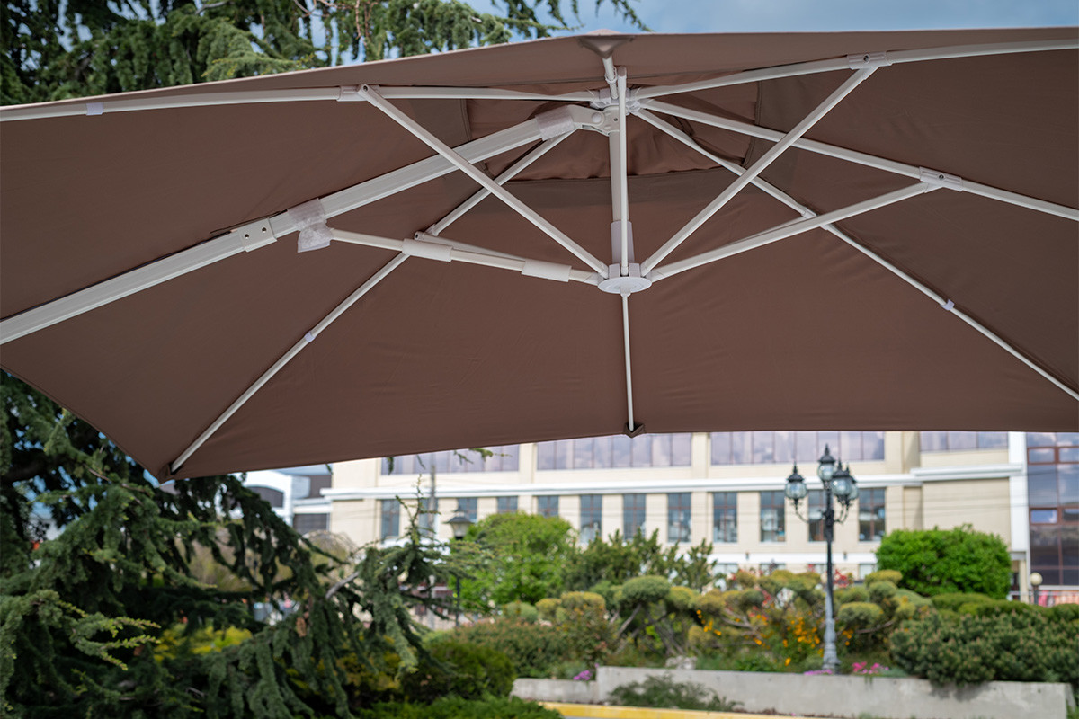 Зонт ВАЛЕНСИЯ, с боковой стойкой, цвет песочный, купол прямоугольный 3*4 м - фото 5 - id-p204291251