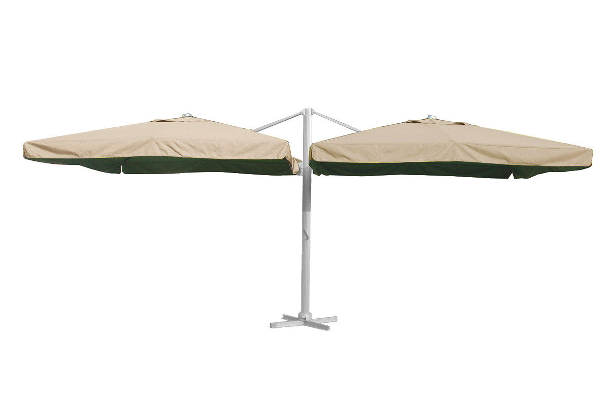 Зонт МАДРИД, 2 купола, цвет песочный, купол размером 3*3 м