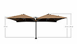 Зонт ТУЛУЗА премиум класса, 4 купола, цвет песочный, купол размером 3*3 м, фото 3