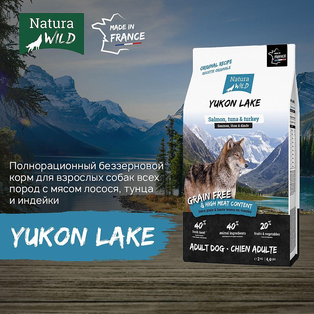 "Natura Wild" Yukon Lake беззерновой корм для взрослых собак всех пород с лососем, тунцом и индейкой 2кг - фото 4 - id-p204292681