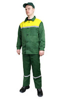 Костюм рабочий Стандарт брюки+куртка (цвет зелено-желтый)