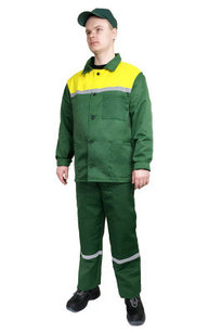 Костюм рабочий "Стандарт" брюки+куртка(зелено-желтый)