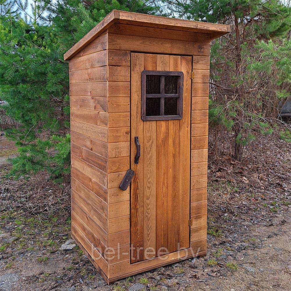 Туалет дачный "Хаус" с покраской Старая древесина - фото 1 - id-p225267221