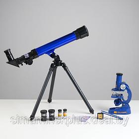 Набор: телескоп настольный, три линзы: х20, 30, 40 + микроскоп, увеличение х300, 600, 1200