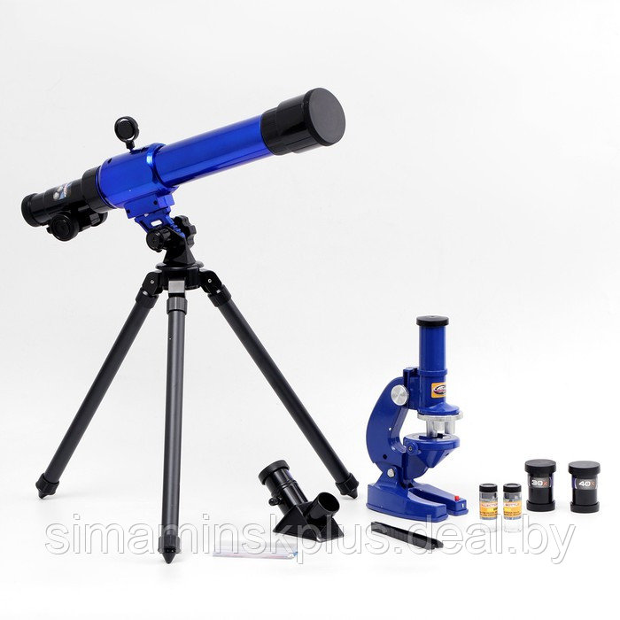 Набор обучающий "Опыт": телескоп настольный , сменные линзы 20х/ 30х/ 40х, микроскоп 100х/ 200х/ 450 - фото 1 - id-p204299602