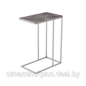 Стол придиванный Агами, 500х310х705, серый мрамор/хром