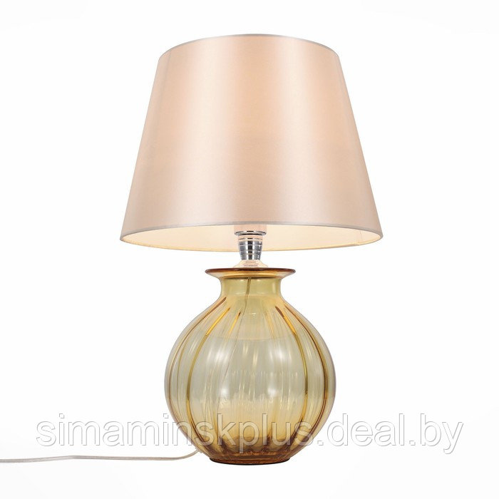Настольная лампа CALMA, 60Вт E27, цвет хром, янтарный - фото 1 - id-p204300865