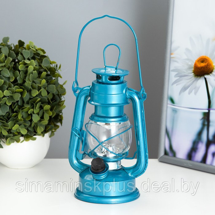 Керосиновая лампа декоративная лазурный 9,5х13,5х18,5 см - фото 4 - id-p204300874