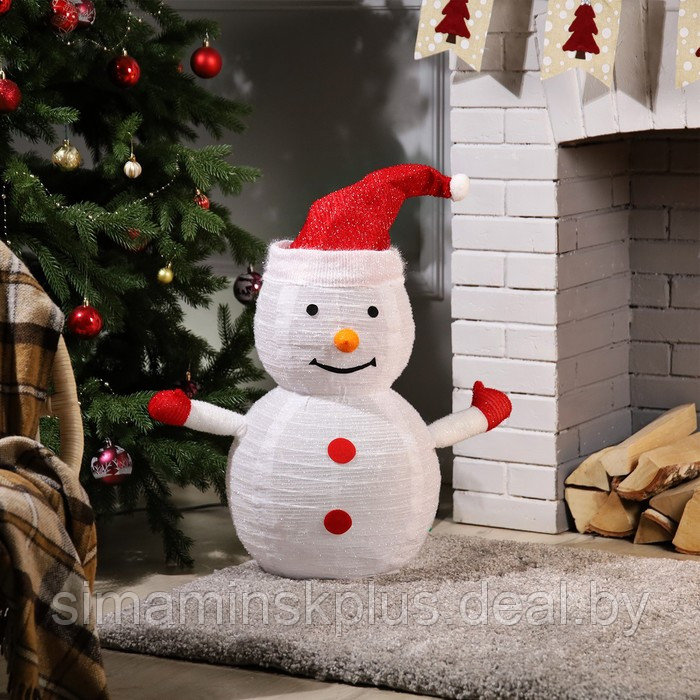 Светодиодная фигура «Снеговик» 35 × 70 × 35 см, металл, текстиль, 220 В, свечение белое - фото 2 - id-p204301370