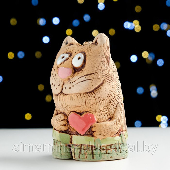 Колокольчик "Котик с сердцем", керамика, микс - фото 7 - id-p204301747