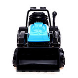 Электромобиль «Трактор», с прицепом, цвет синий, фото 7