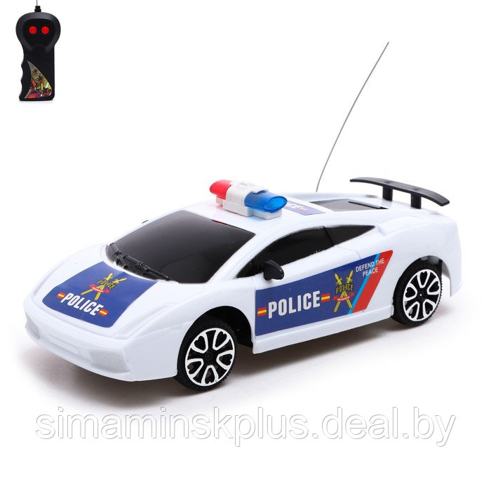 Машина радиоуправляемая «Полицейский патруль», работает от батареек, цвет бело-синий - фото 1 - id-p204303619