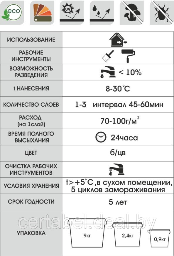 Лак акриловый полуматовый c УФ-защитой WD291 серии Golwood (защита/декорирование), 0.9кг - фото 2 - id-p204320455