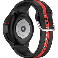 Силиконовый ремешок Rumi Sport Line для Galaxy Watch 4, 5, 6 Черный/красный
