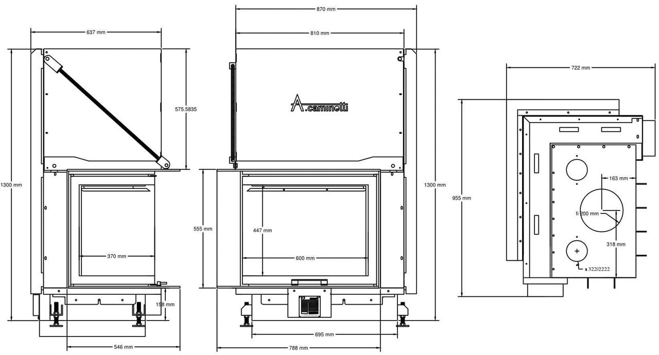 Каминная топка A.caminetti Quattro 80 L - фото 4 - id-p204331826