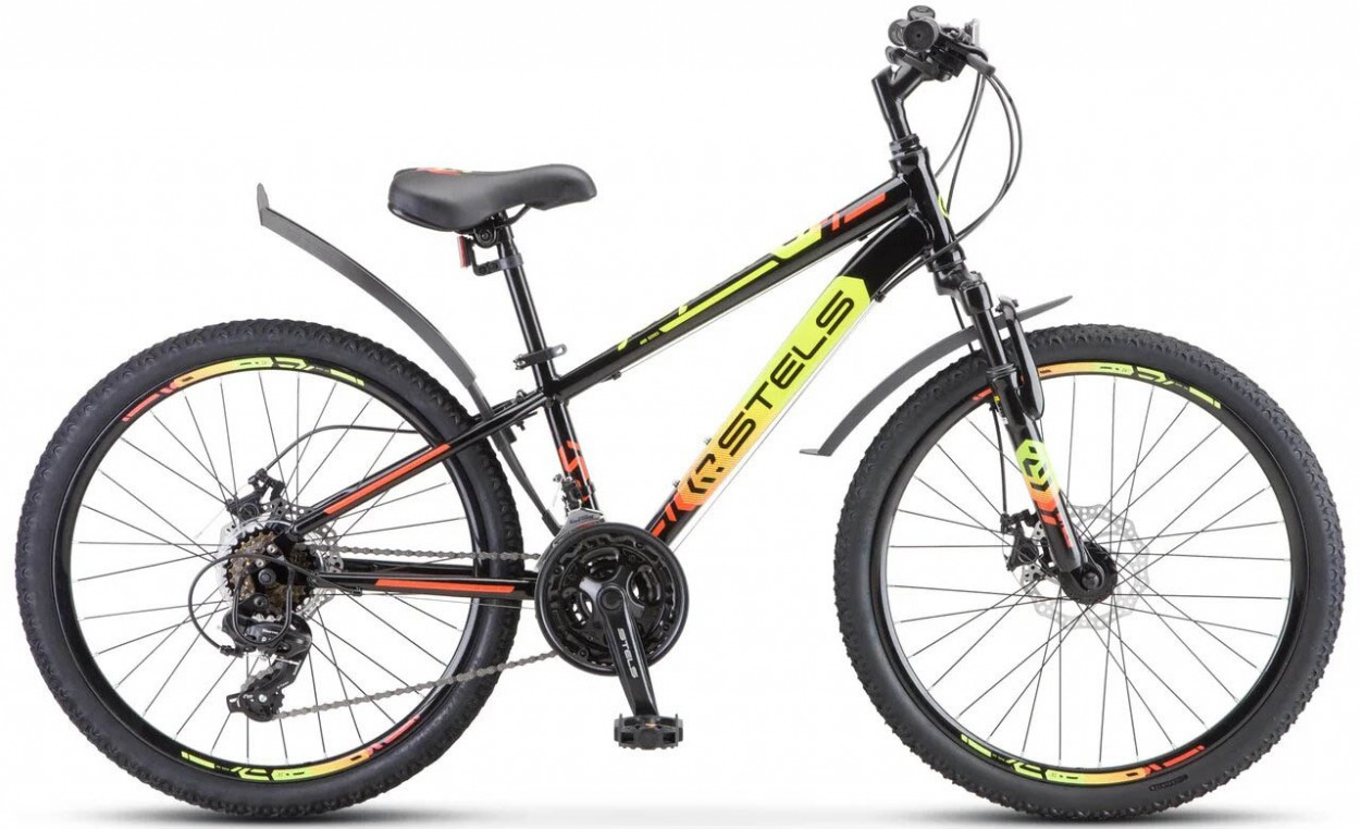 Stels Navigator 400 MD 24" черный/салатовый/красный