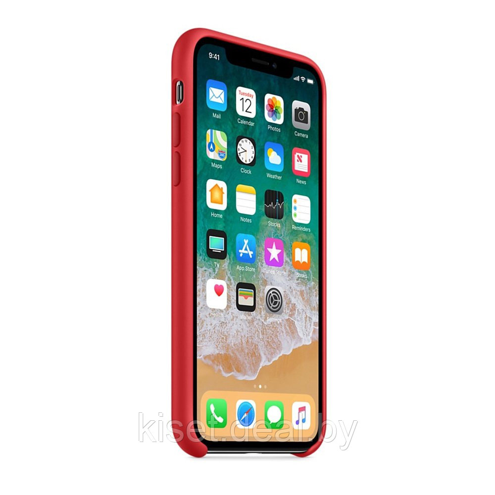 Бампер Silicone Case для iPhone X / Xs красный - фото 2 - id-p189972695