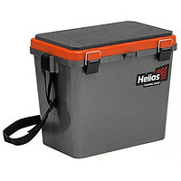 Ящик зимний Helios односекционный 19л, серый/оранжевый