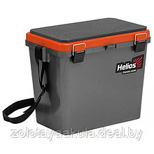 Ящик зимний Helios односекционный 19л, серый/оранжевый