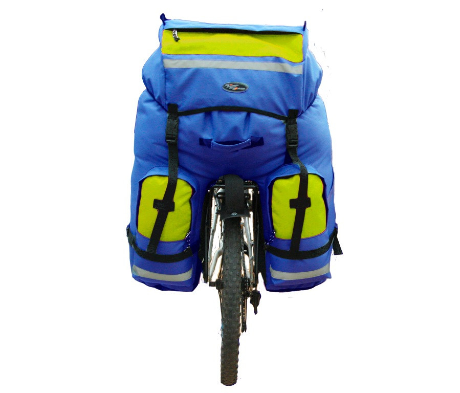 Велосумка на багажник Турлан Вояж-80 л синий/желтый - фото 2 - id-p204235804