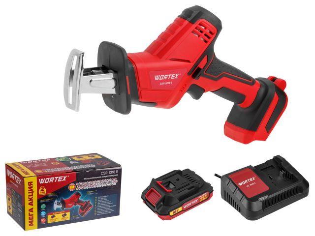 Аккум. сабельная пила WORTEX CSR 1018 E в чем. ALL1 XLT SET 18В, 1 акк., 2 Ач, дер. 100 мм (18 В, С АКБ (2.0