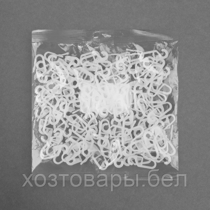 Крючок для штор, на кольцо, 30 × 10 мм (в упаковке 100шт) белый - фото 3 - id-p204351826