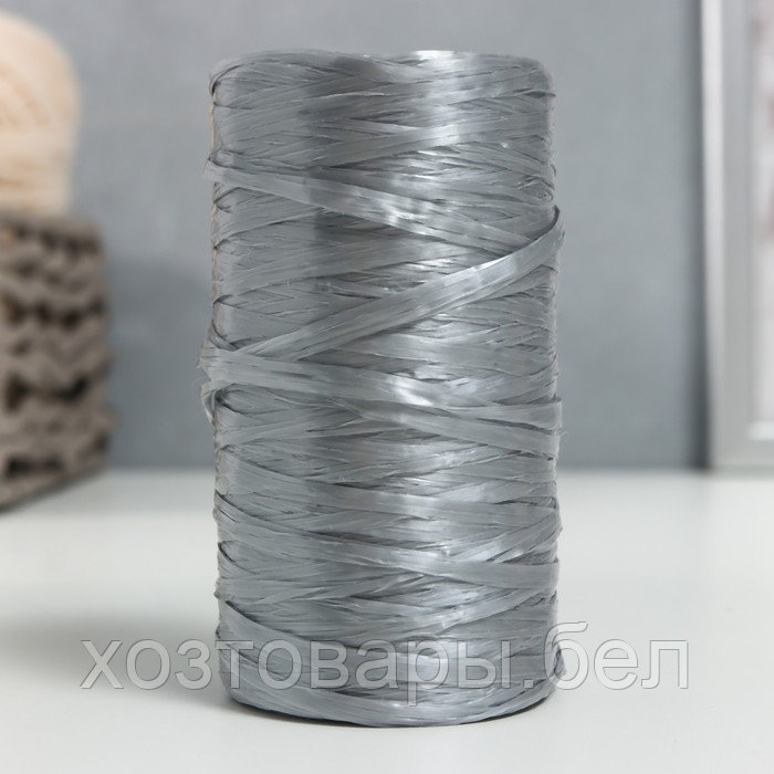 Пряжа "Для вязания мочалок" 100% полипропилен 300м/75±10 гр (серебро)