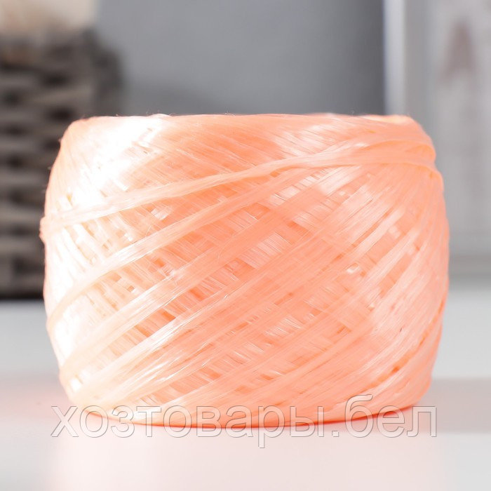 Пряжа "Для вязания мочалок" 100% полипропилен 300м/75±10 гр в форме клубка (абрикос)