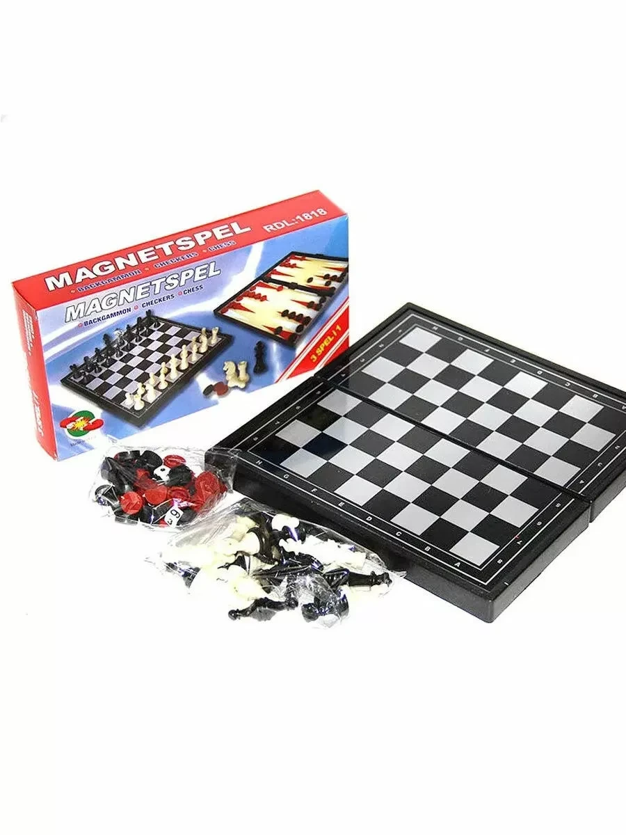 Игра 3 в1 Шахматы,шашки,нарды 28,5*28,5 см магнитные MAGNETSPEL - фото 1 - id-p204359000