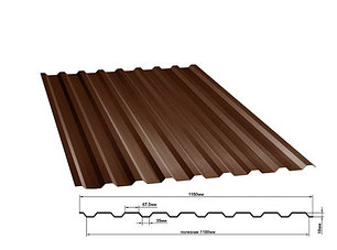 Профнастил МП20 коричневый шоколад RAL8017 (0,4 мм.) Высота 1,5 м., фото 2