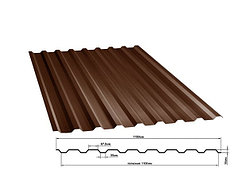 Профнастил МП20 коричневый шоколад RAL8017 (0,4 мм.) Высота 1,7 м.